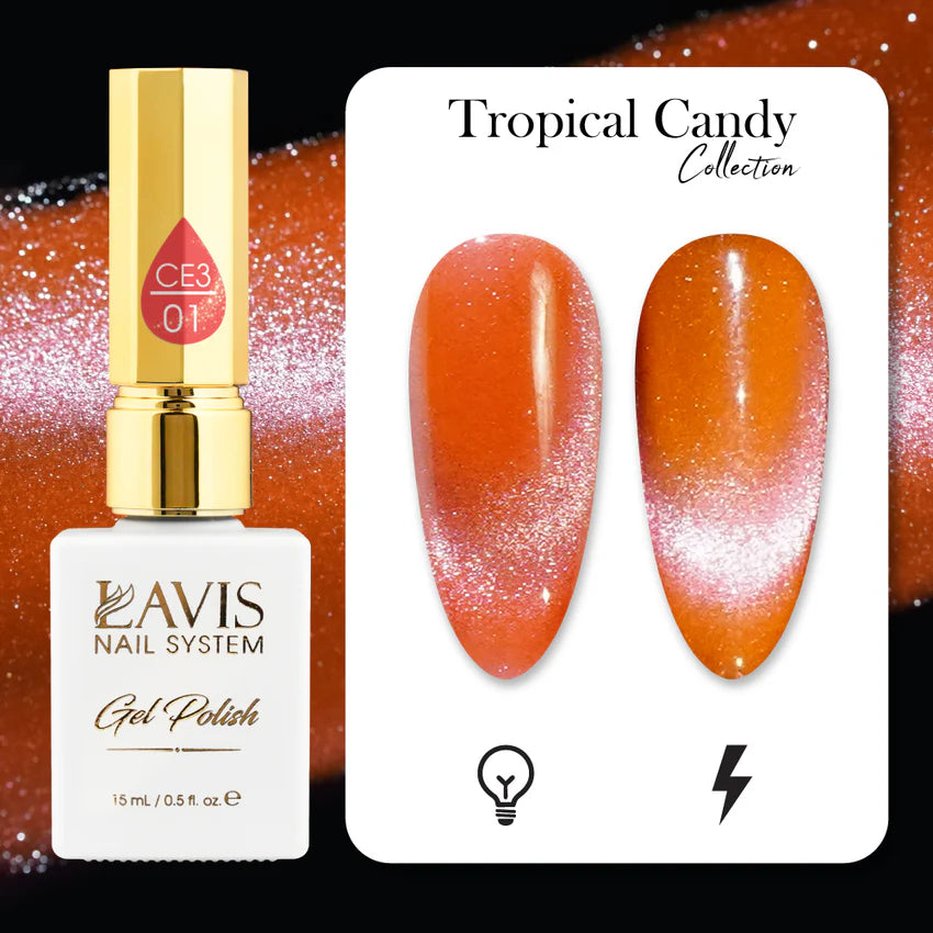 LAVIS Cat Eyes CE3 - 01 - Gel Polish 0.5 oz - Tropical Candy Collection