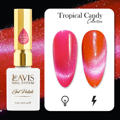 LAVIS Cat Eyes CE3 - 02 - Gel Polish 0.5 oz - Tropical Candy Collection