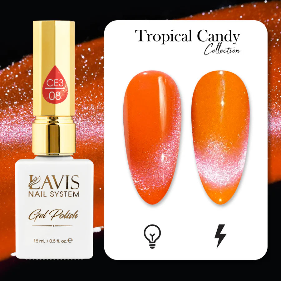 LAVIS Cat Eyes CE3 - 08 - Gel Polish 0.5 oz - Tropical Candy Collection