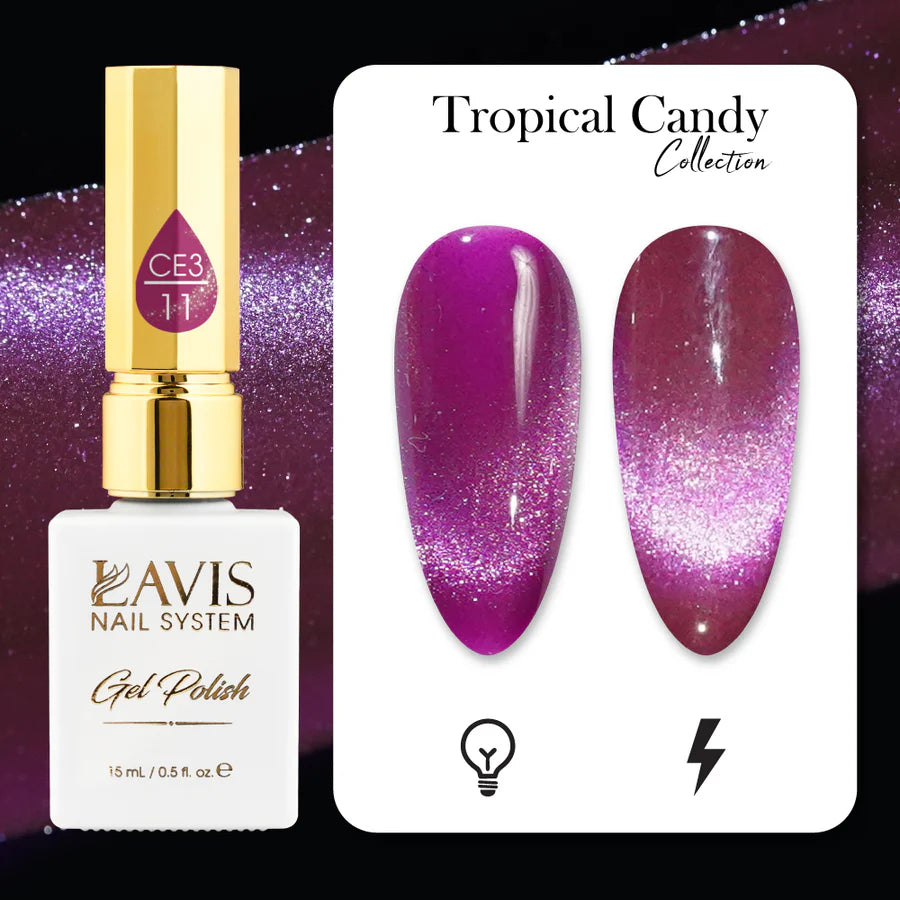 LAVIS Cat Eyes CE3 - 11 - Gel Polish 0.5 oz - Tropical Candy Collection