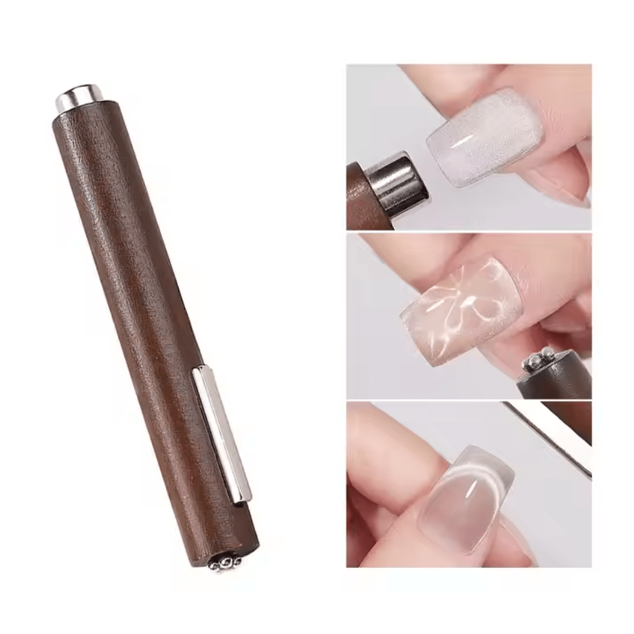 HyBa Cigar Nail Art Magnet Stick 3 in 1 Cat Eye - CHESTNUT WOOD
