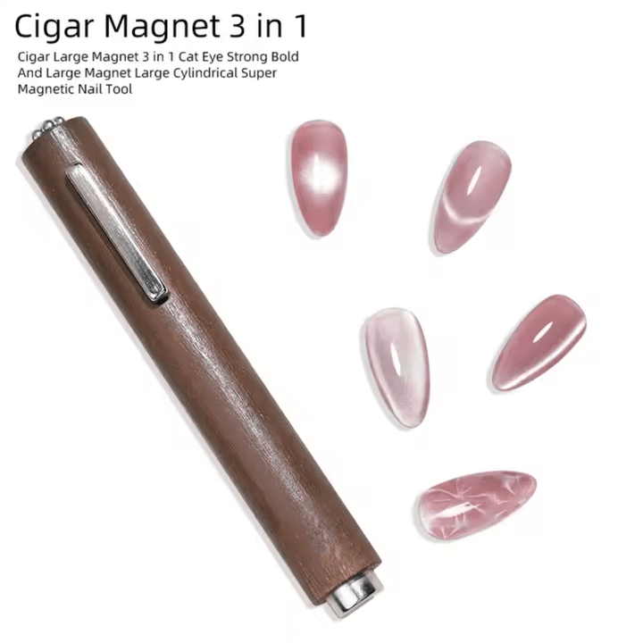 HyBa Cigar Nail Art Magnet Stick 3 in 1 Cat Eye - CHESTNUT WOOD