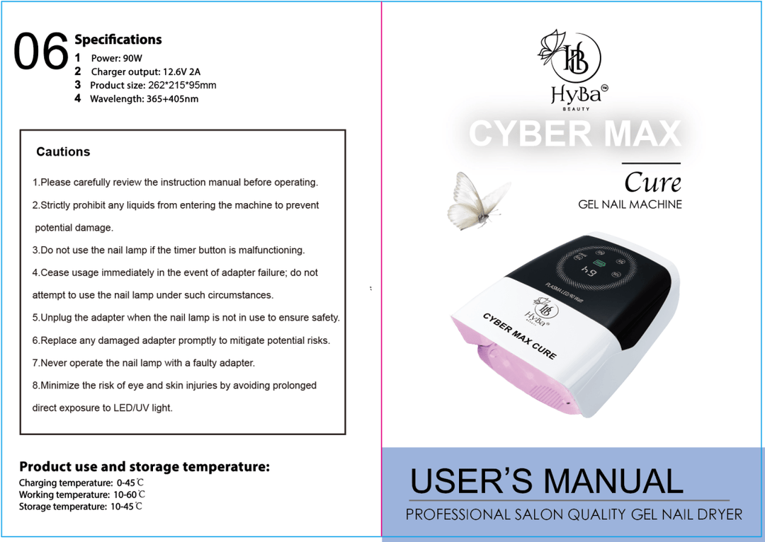 HyBa CYBER MAX Cure Nail Gel Machine 90watt / Pink Light