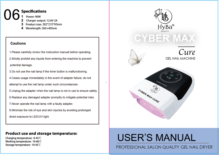 HyBa CYBER MAX Cure Nail Gel Machine 90watt / Pink Light