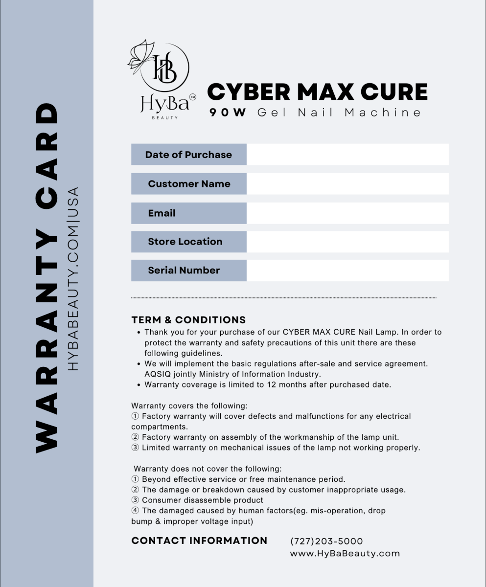 HyBa CYBER MAX Cure Nail Gel Machine 90watt / Pink Light