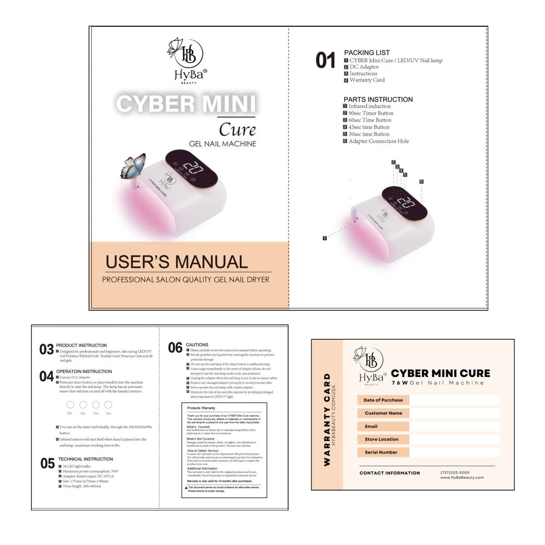 HyBa CYBER MINI Cure Nail Gel Machine / 76watts