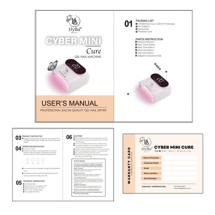 HyBa CYBER MINI Cure Nail Gel Machine / 76watts