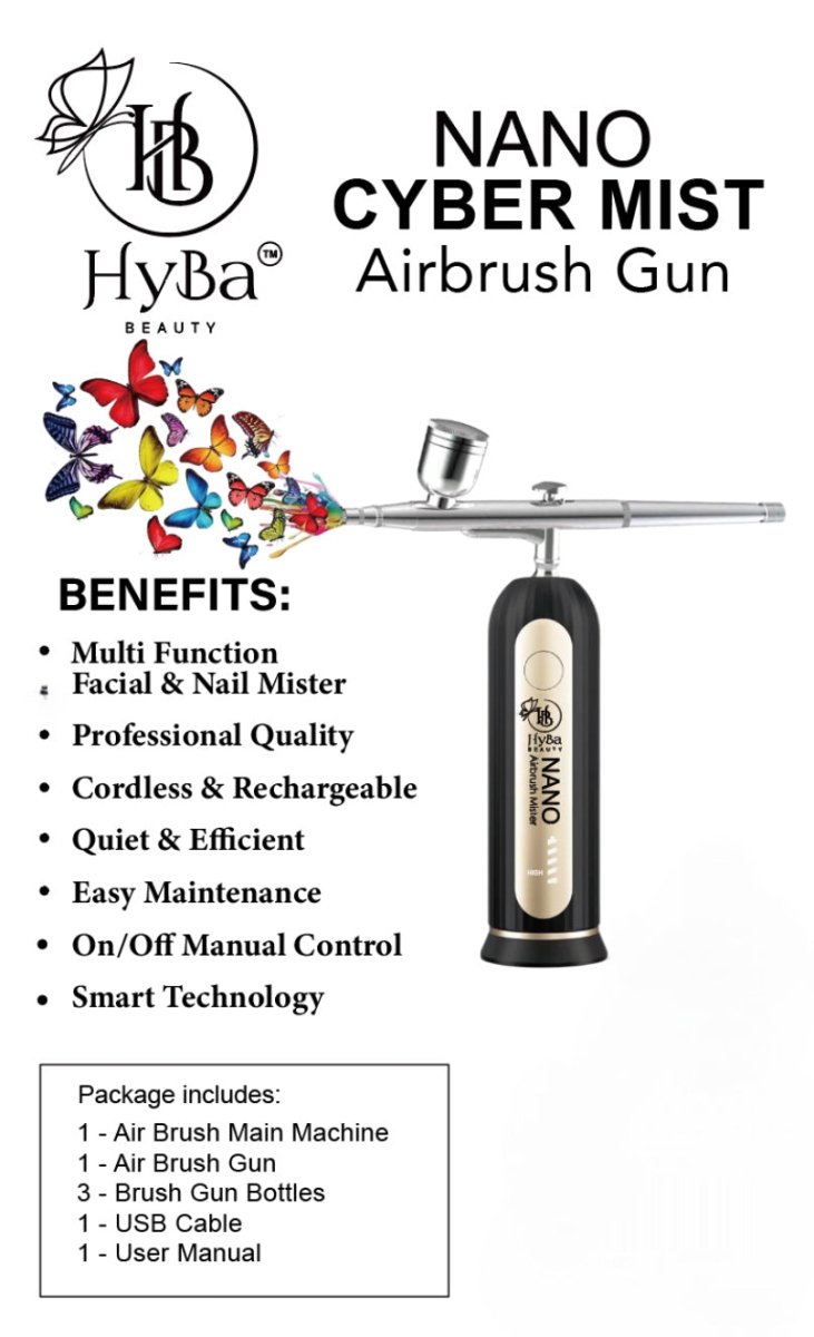 HyBa CYBER MIST Airbrush Gun - Rechargeable NANO Mister
