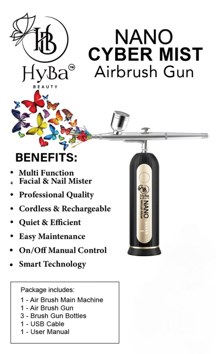 HyBa CYBER MIST Airbrush Gun - Rechargeable NANO Mister