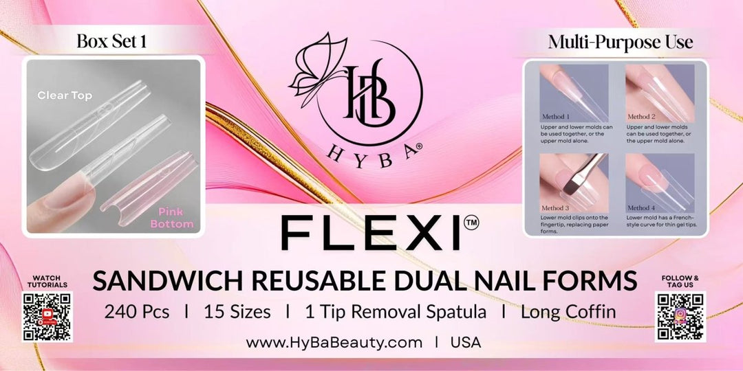 HyBa FLEXI SANDWICH REUSABLE DUAL NAIL FORMS - SET 1