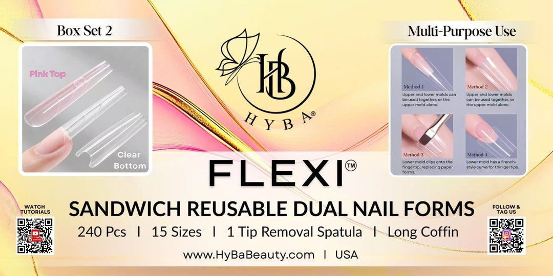 HyBa FLEXI SANDWICH REUSABLE DUAL NAIL FORMS - SET 2