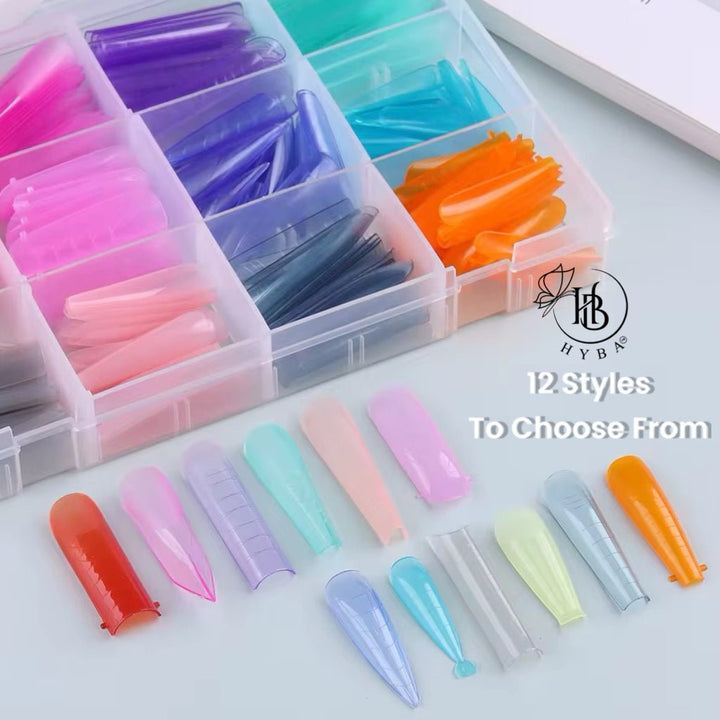 HyBa FLIP iT Dual Reverse Nail Form - Rainbow Tips - (12 Shapes / 288 pcs)
