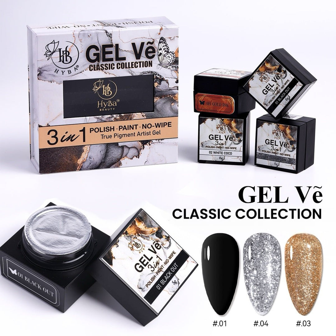 HyBa GEL Ve Classic Collection Artist Gel / 4pcs set (15g Each)