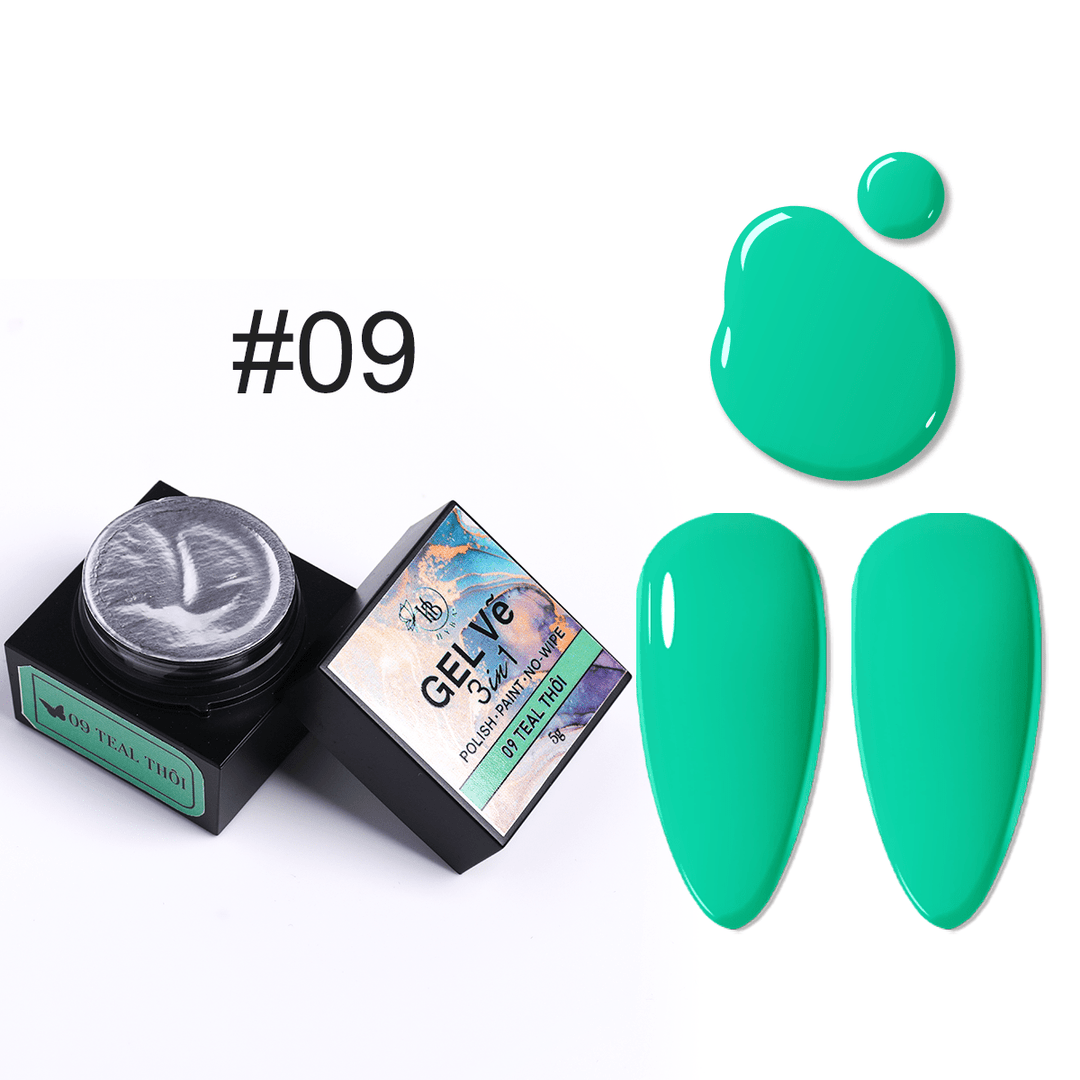 HyBa GEL Vẽ Artist Gel 5g - GEL Vẽ - #09 Teal Thoi/ 1pcs set (5g Each)