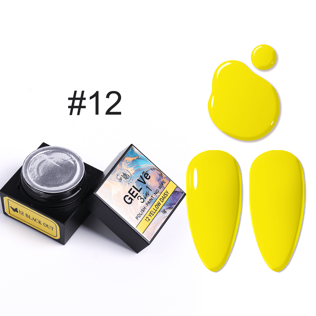 HyBa GEL Vẽ Artist Gel 5g - GEL Vẽ - #12 Yellow Daisy / 1pcs set (5g Each)