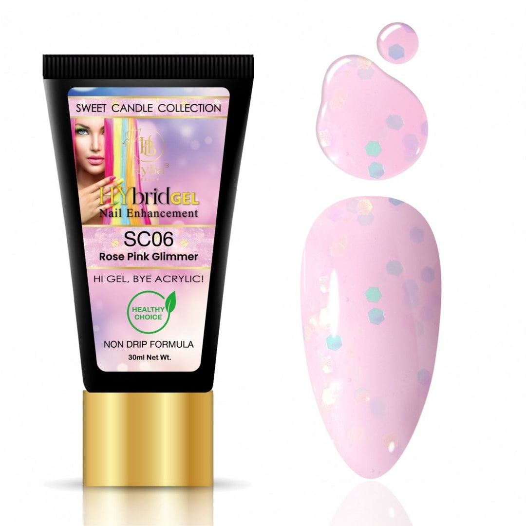 HyBa HyGEL Hybrid Gel 30ml - #SC06 Rose Pink Glimmer