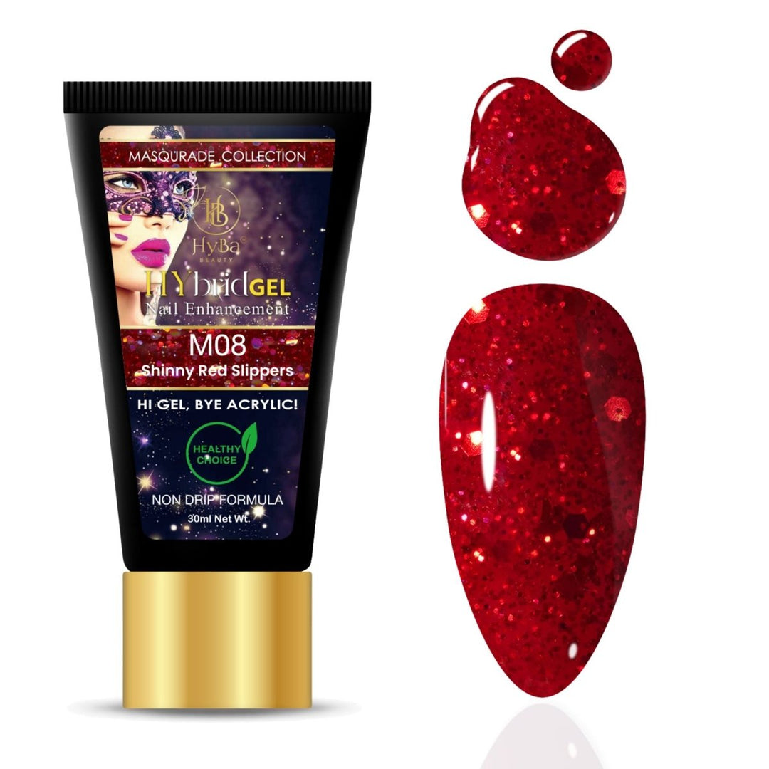 HyBa HyGEL Hybrid Gel 30ml - #M08 Shinny Red Slippers