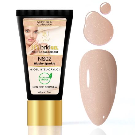 HyBa HyGEL Hybrid Gel 60ml - #NS02 Blushy Sparkle