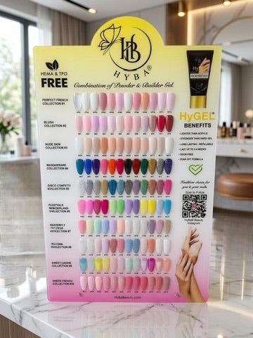 HyBa Color Chart - HyGEL HYBRID GEL - 120 Colors