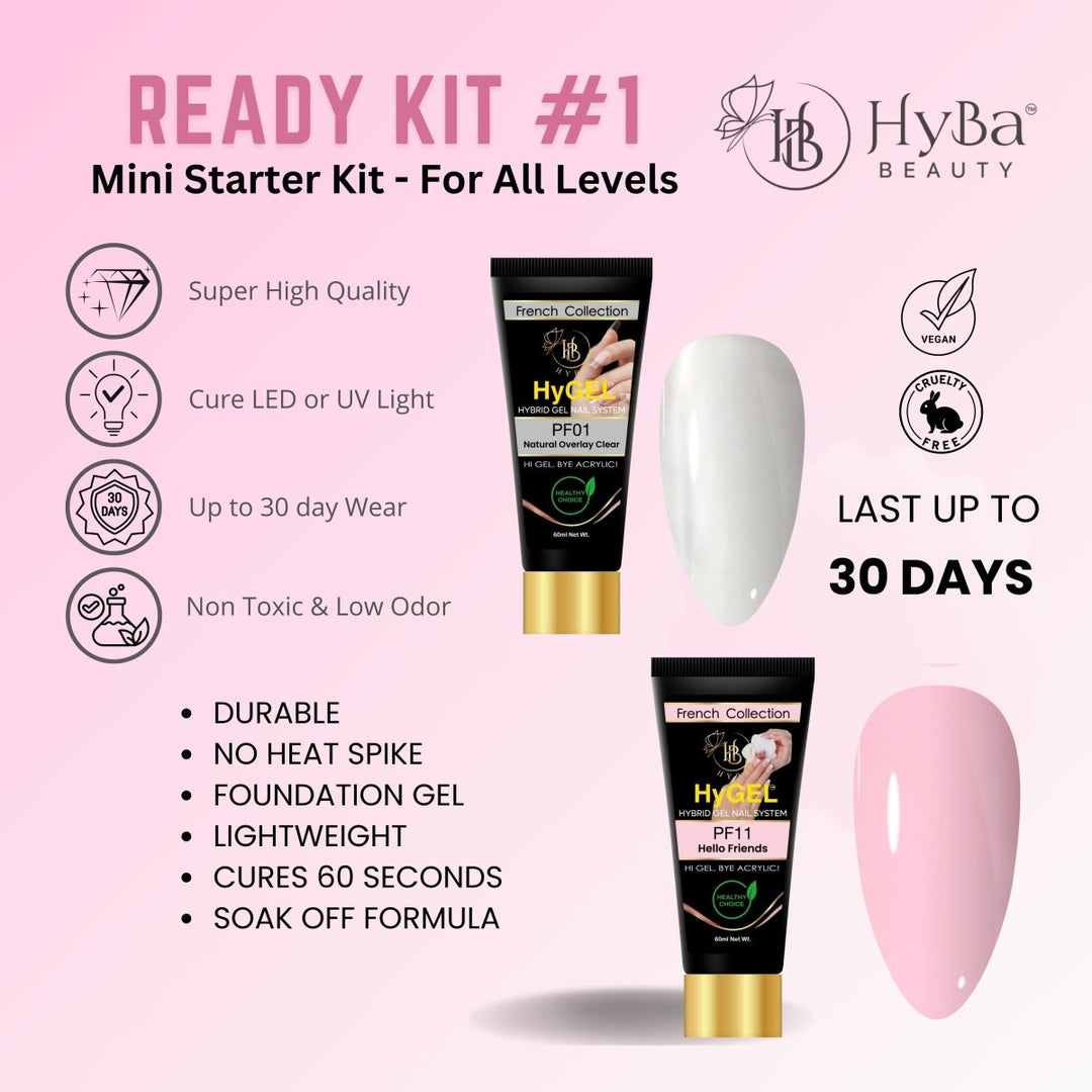 HyBa HyGEL HYBRID DIY Home or Gel Nail System - Ready Kit 