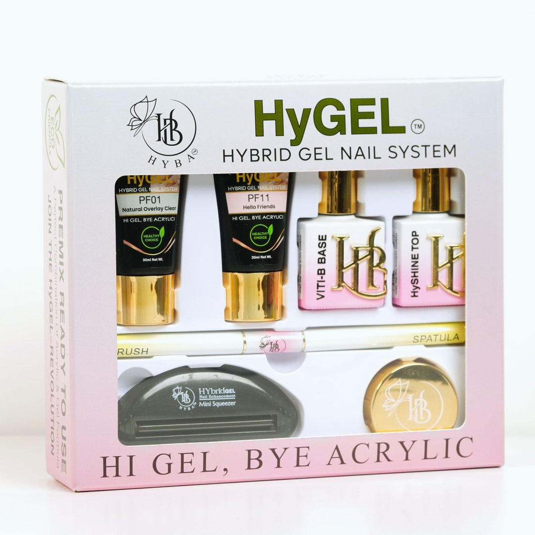 HyBa HyGEL HYBRID DIY Home or Gel Nail System - Ready Kit 