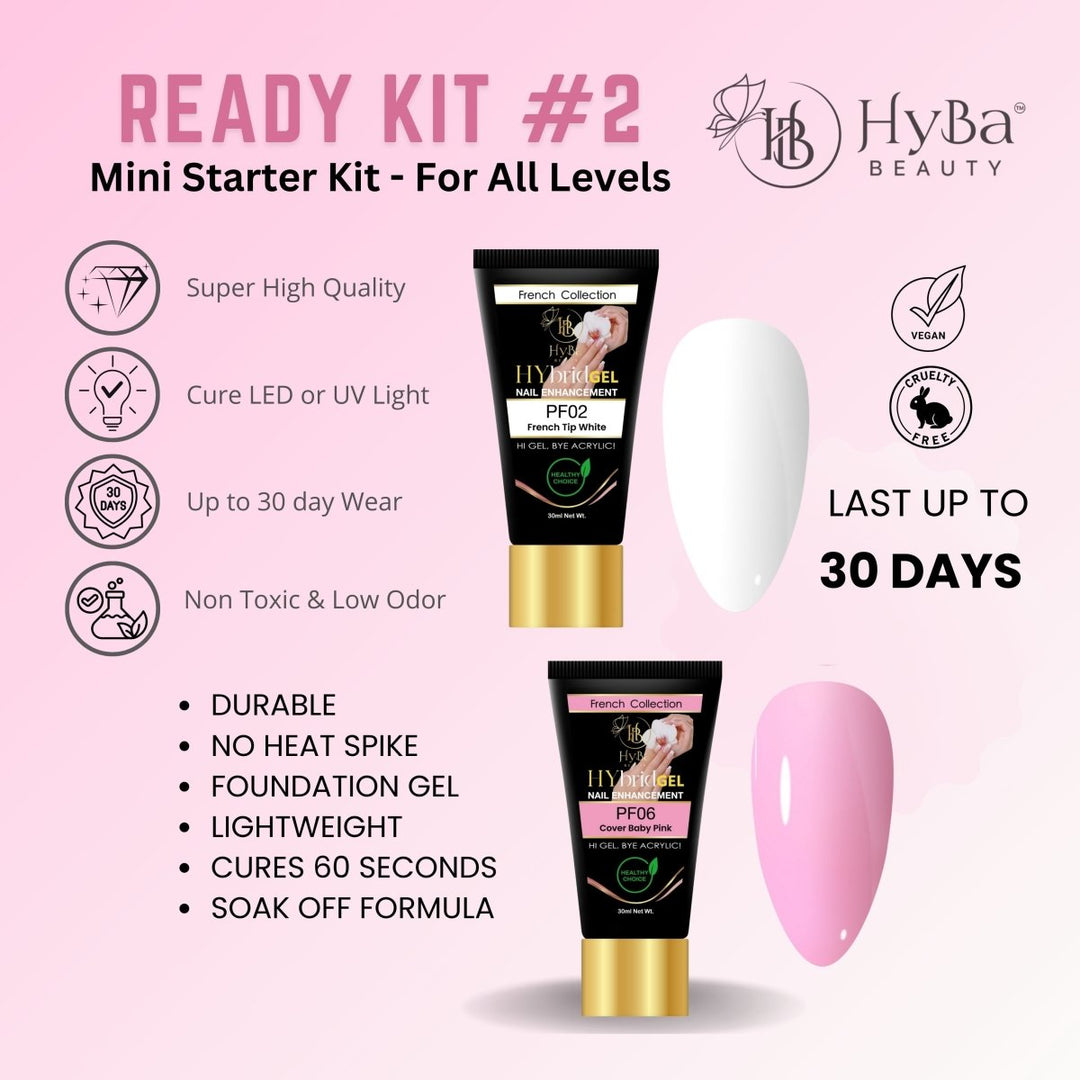 HyBa HyGEL Hybrid DIY Home or Gel Nail System - Ready Kit 