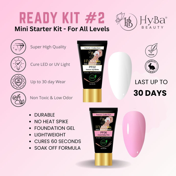HyBa HyGEL Hybrid DIY Home or Gel Nail System - Ready Kit 