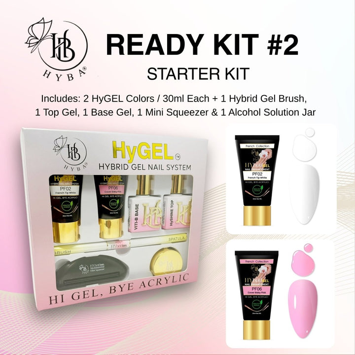 HyBa HyGEL Hybrid DIY Home or Gel Nail System - Ready Kit 