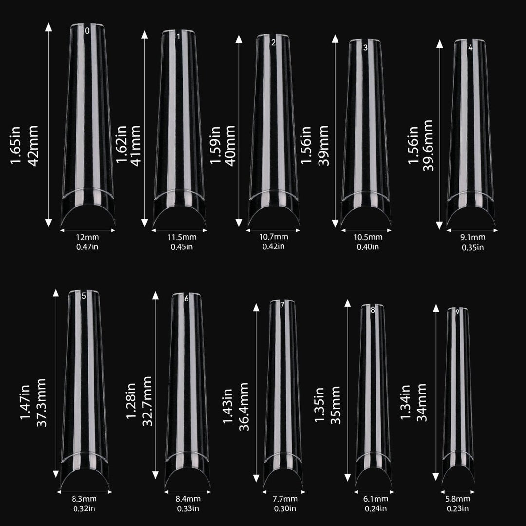 HyBa Long Coffin Extension Nail Tips