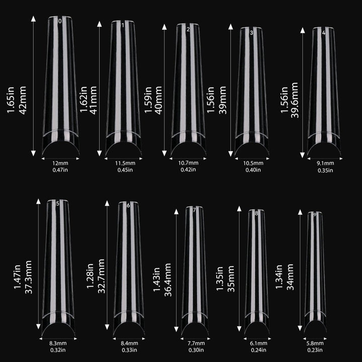 HyBa Long Coffin Extension Nail Tips