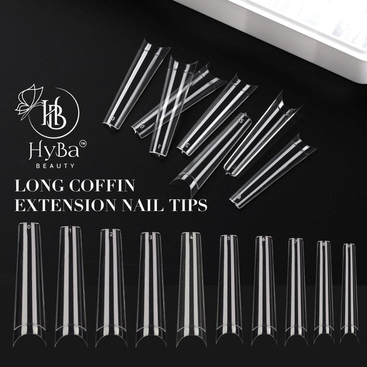 HyBa Long Coffin Extension Nail Tips