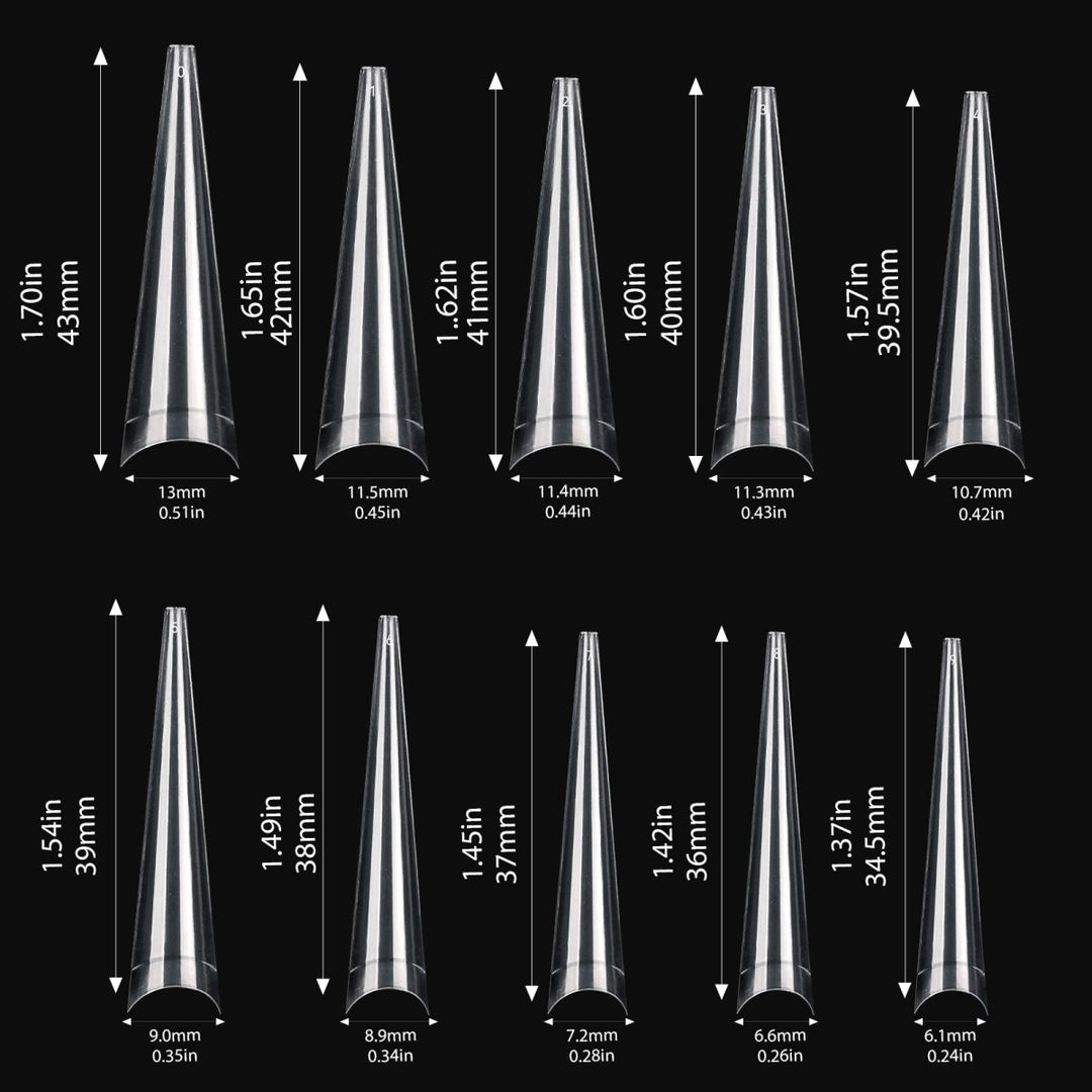 HyBa Long Stiletto Extension Nail Tips