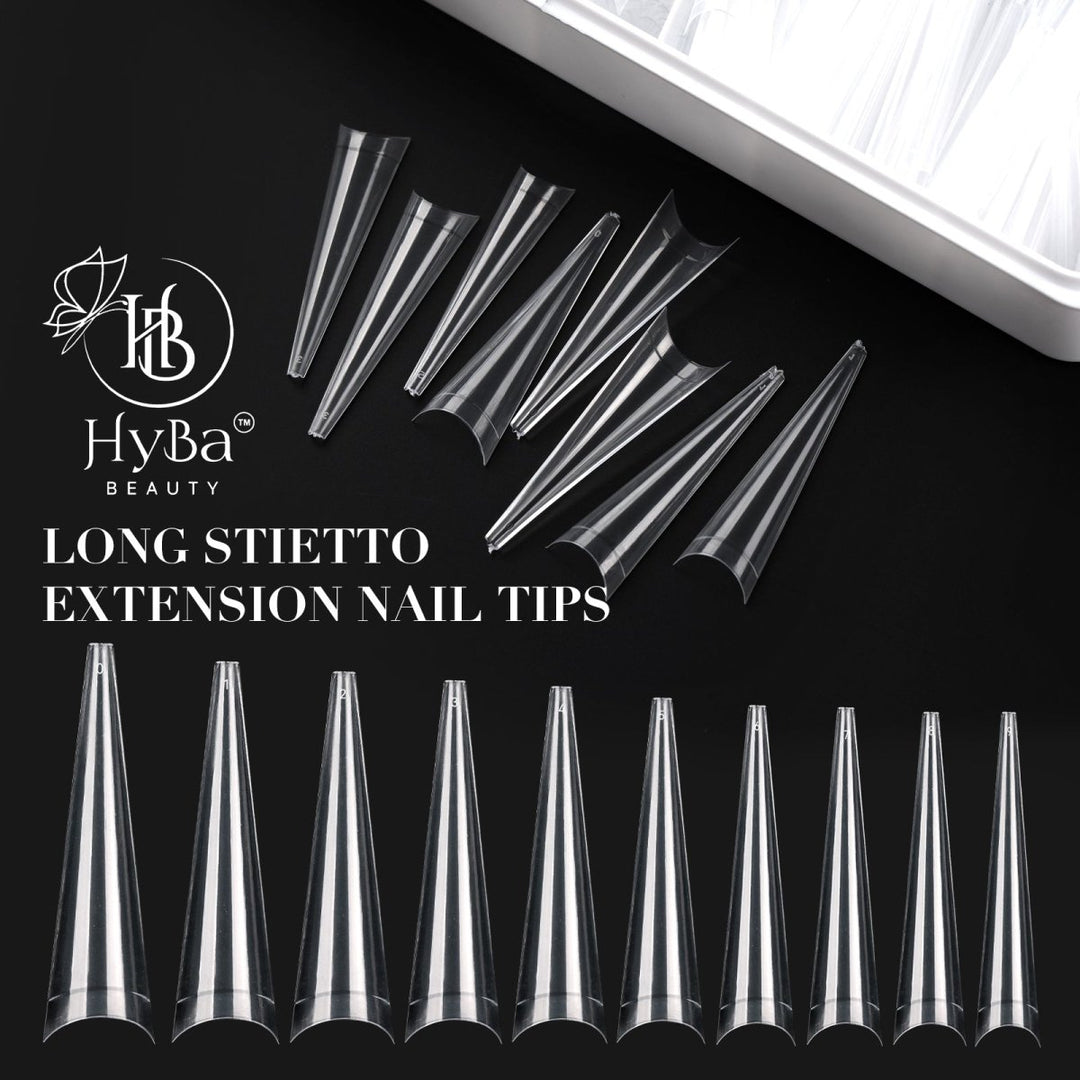 HyBa Long Stiletto Extension Nail Tips