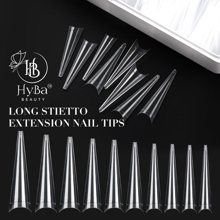 HyBa Long Stiletto Extension Nail Tips