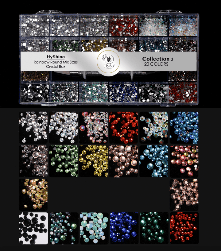 HyBa Mixed Colored - Flat Crystal Collection Box 