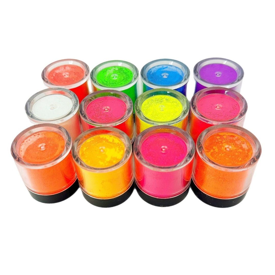 HyBa Neon Pigment Powder- 12 Pcs Color Set