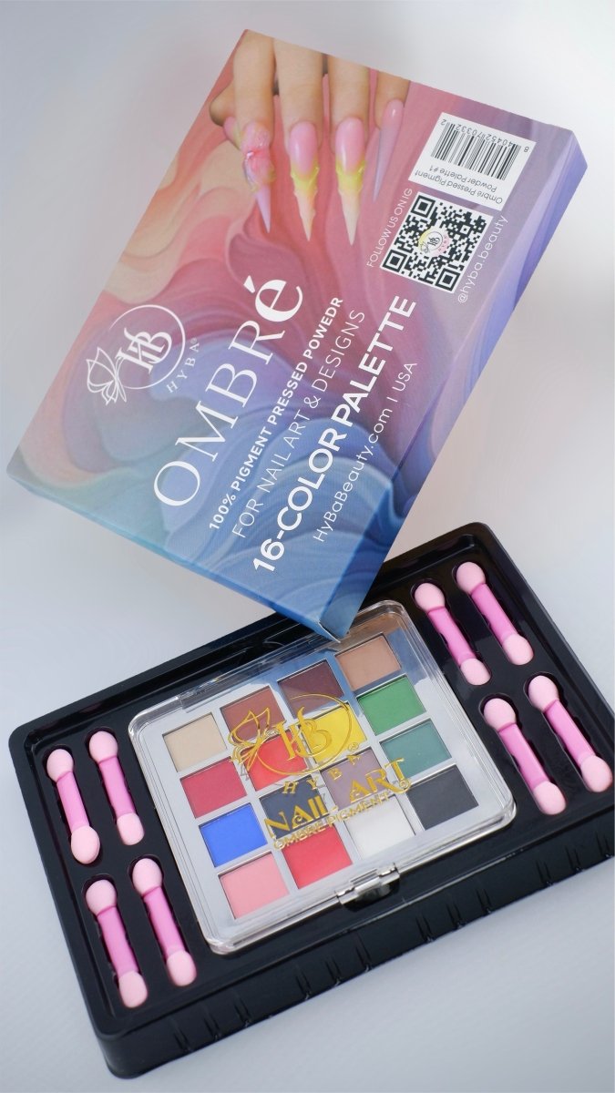 HyBa OMBRé Pressed Pigment Powder Palette - 16 Colors Set