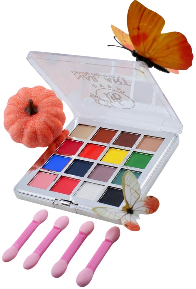 HyBa OMBRé Pressed Pigment Powder Palette - 16 Colors Set