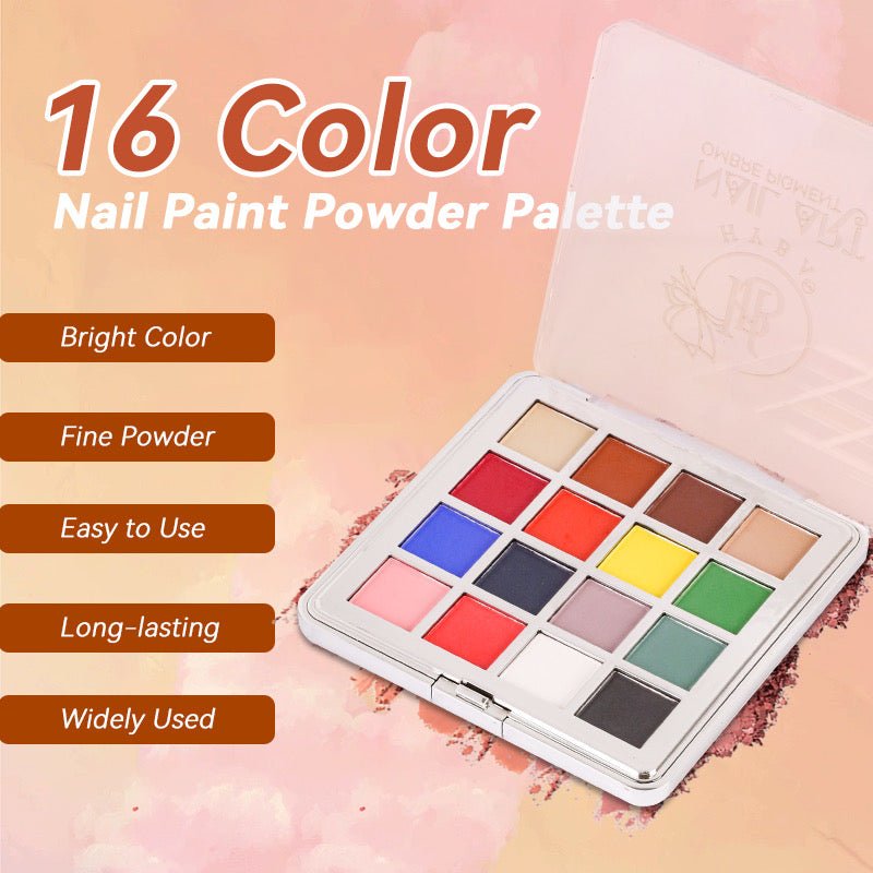 HyBa OMBRé Pressed Pigment Powder Palette - 16 Colors Set