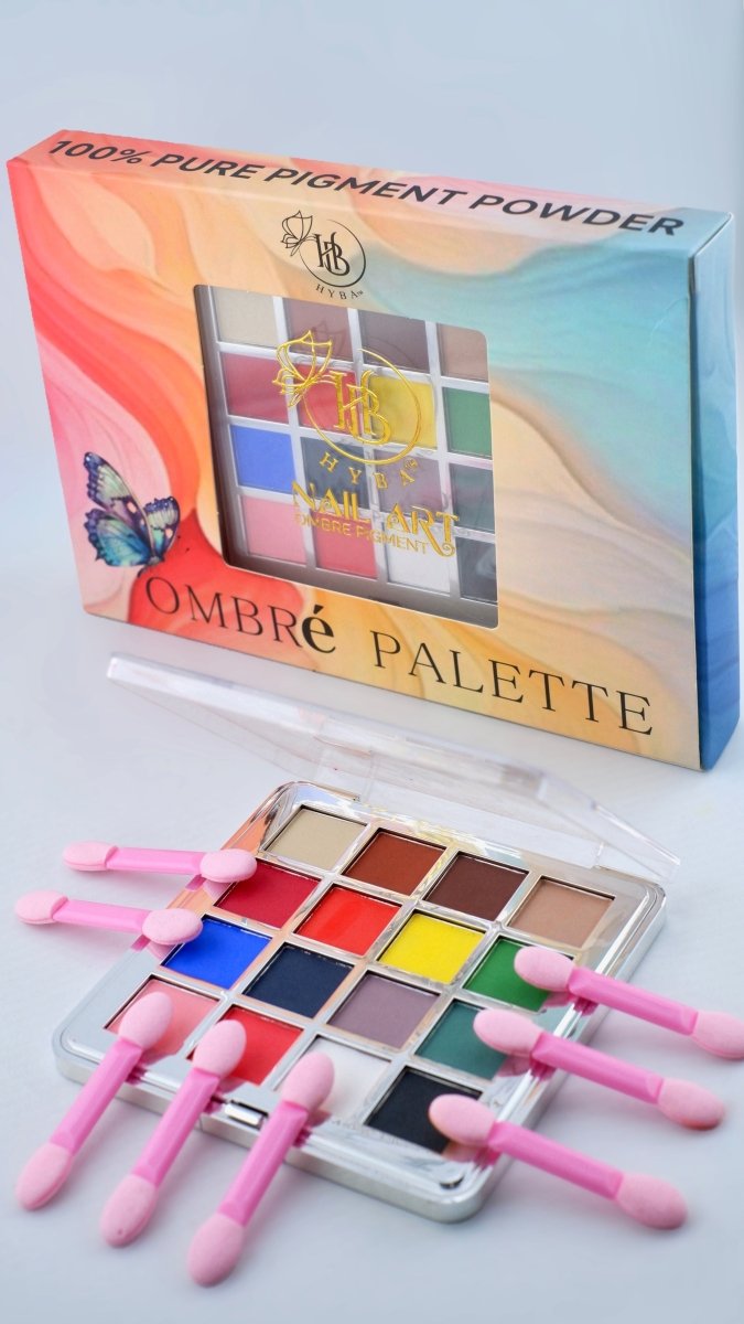 HyBa OMBRé Pressed Pigment Powder Palette - 16 Colors Set