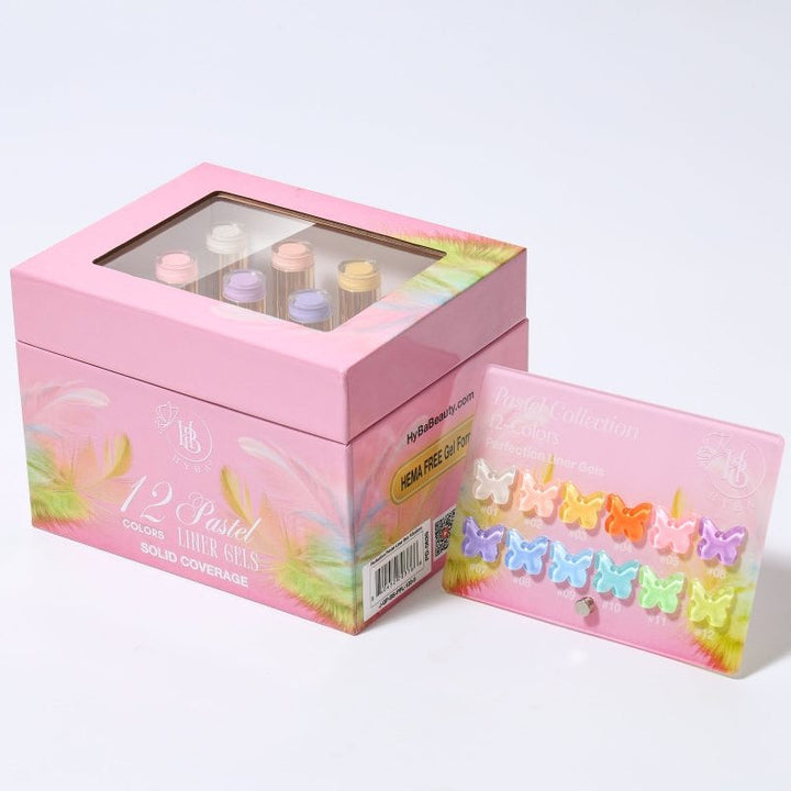 HyBa PASTEL Liner Gel Box Set - 12 Colors