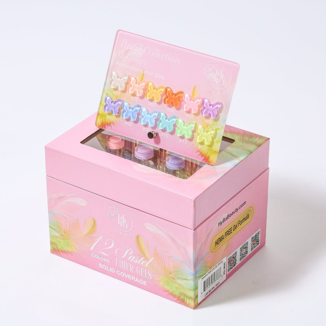 HyBa PASTEL Liner Gel Box Set - 12 Colors