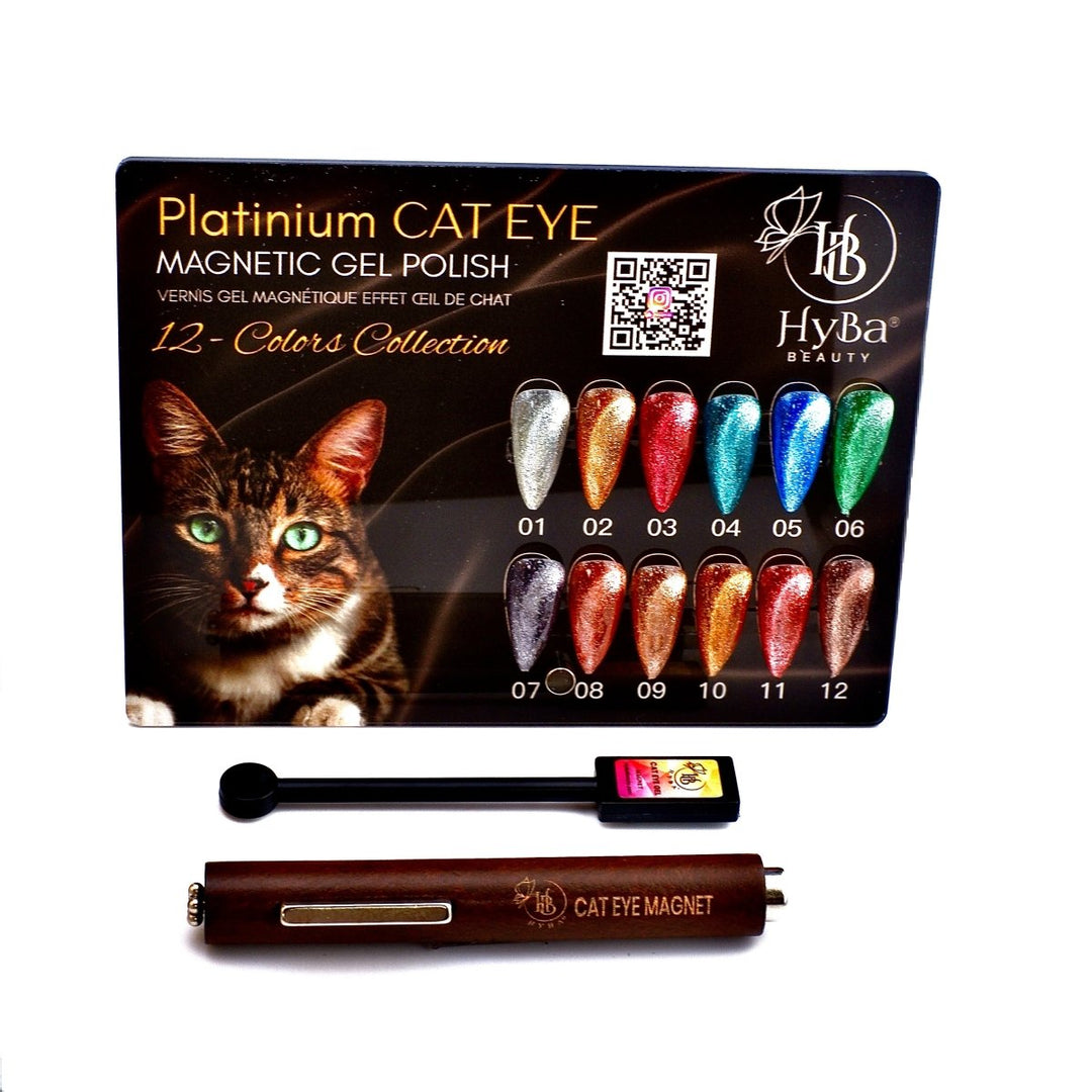 HyBa PLATINUM Cat-Eye Gel Polish 12 Colors - Box Set