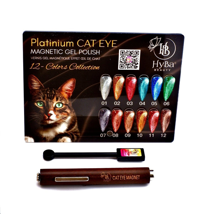 HyBa PLATINUM Cat-Eye Gel Polish 12 Colors - Box Set