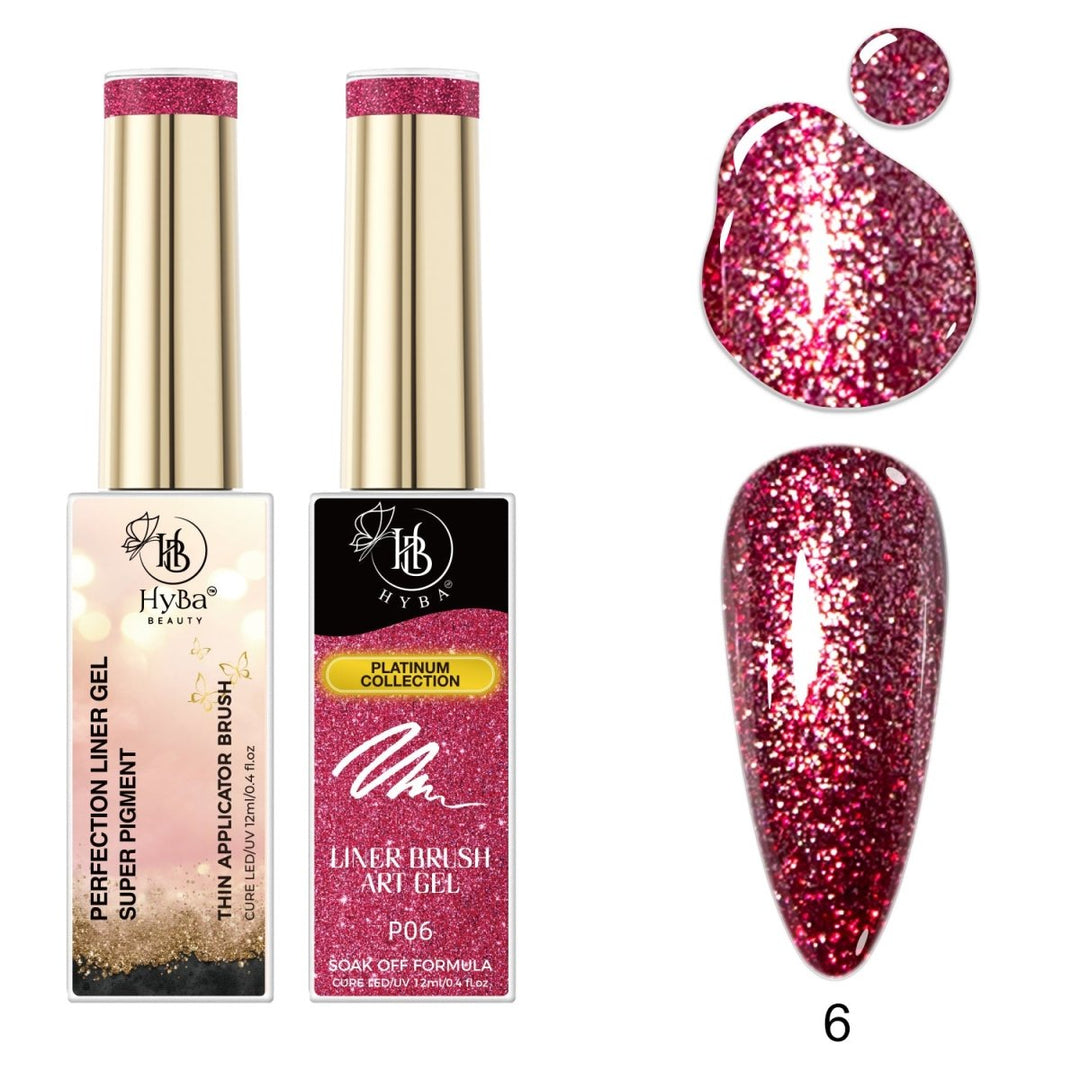 HyBa PLATINUM Reflective Liner Gel 12ml - #PR06 - CHERRY RED (12ml)