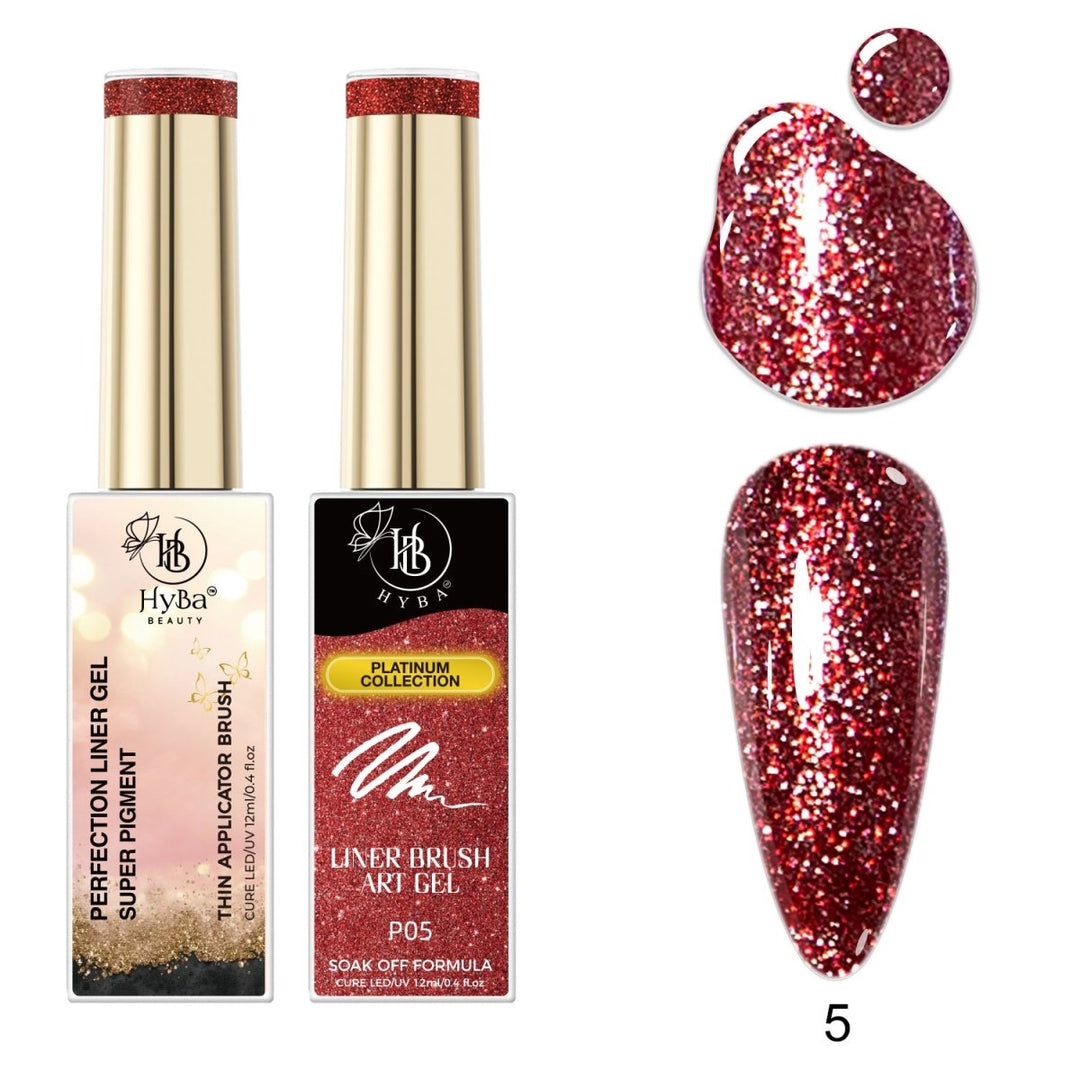 HyBa PLATINUM Reflective Liner Gel 12ml - #PR05 - RUBY RED (12ml)