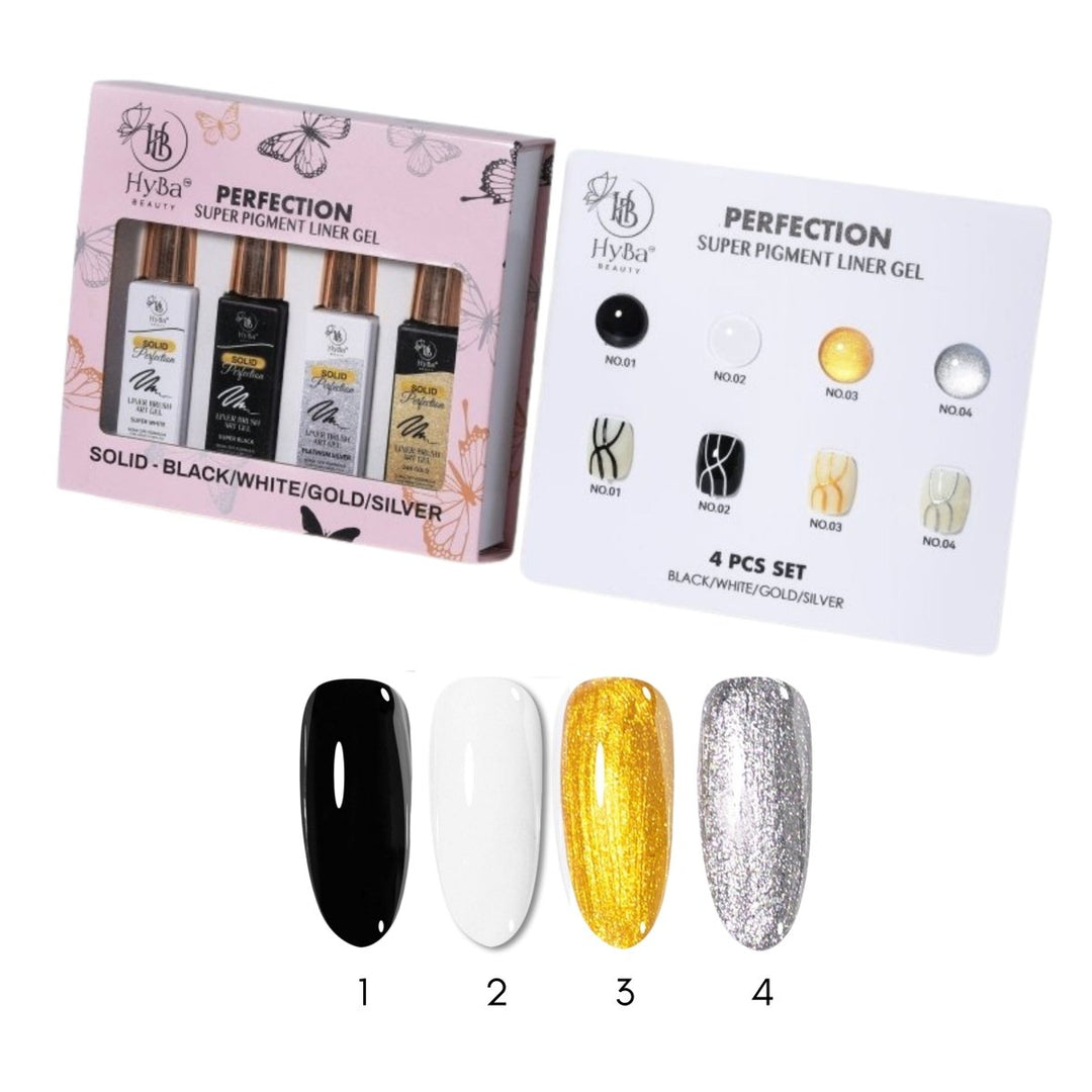 HyBa PERFECTION SOLID Liner / 4 Colors - Gel Set (#PS01 - #PS04)