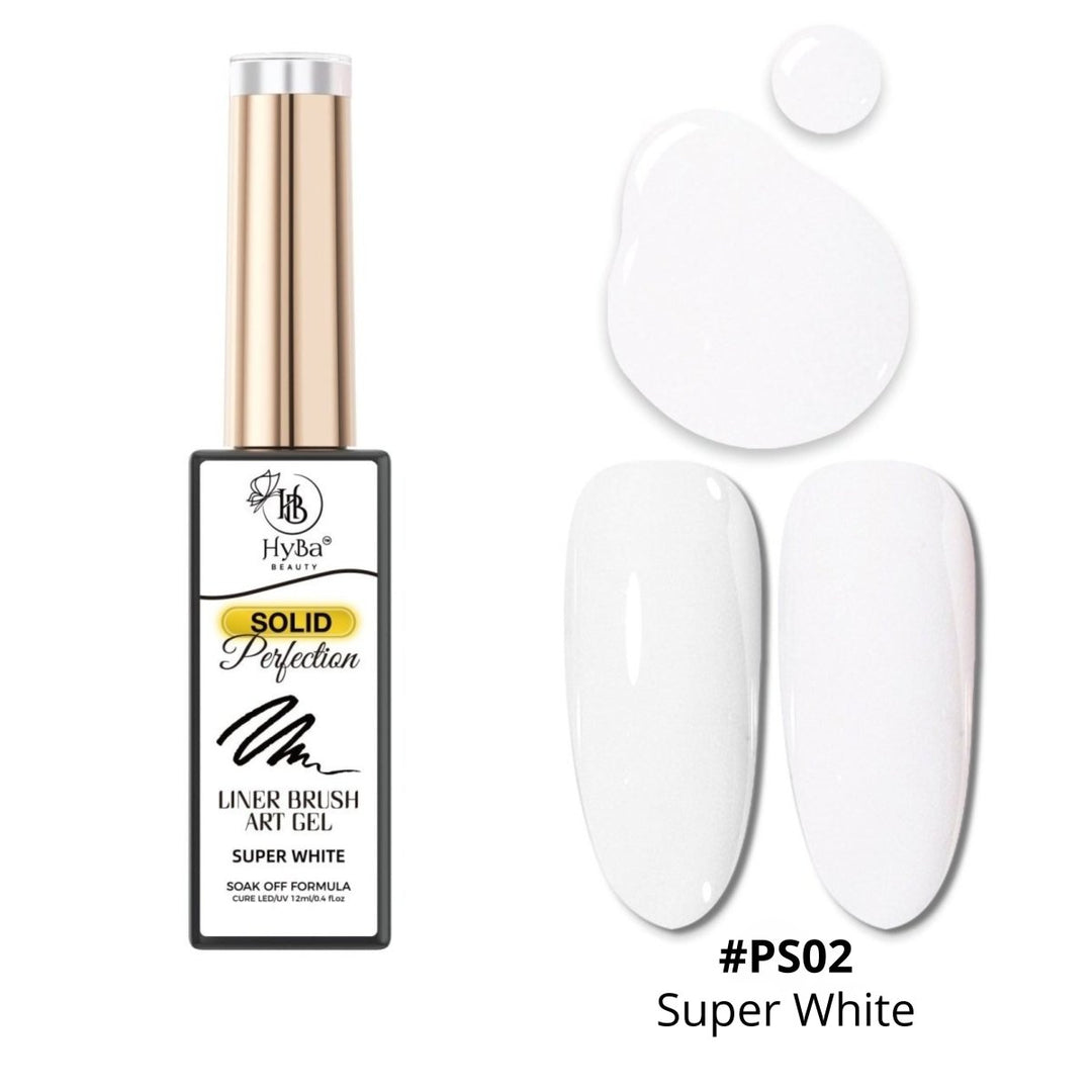HyBa #PS02 - SUPER WHITE (12ml) - PERFECTION SOLID Liner Gel
