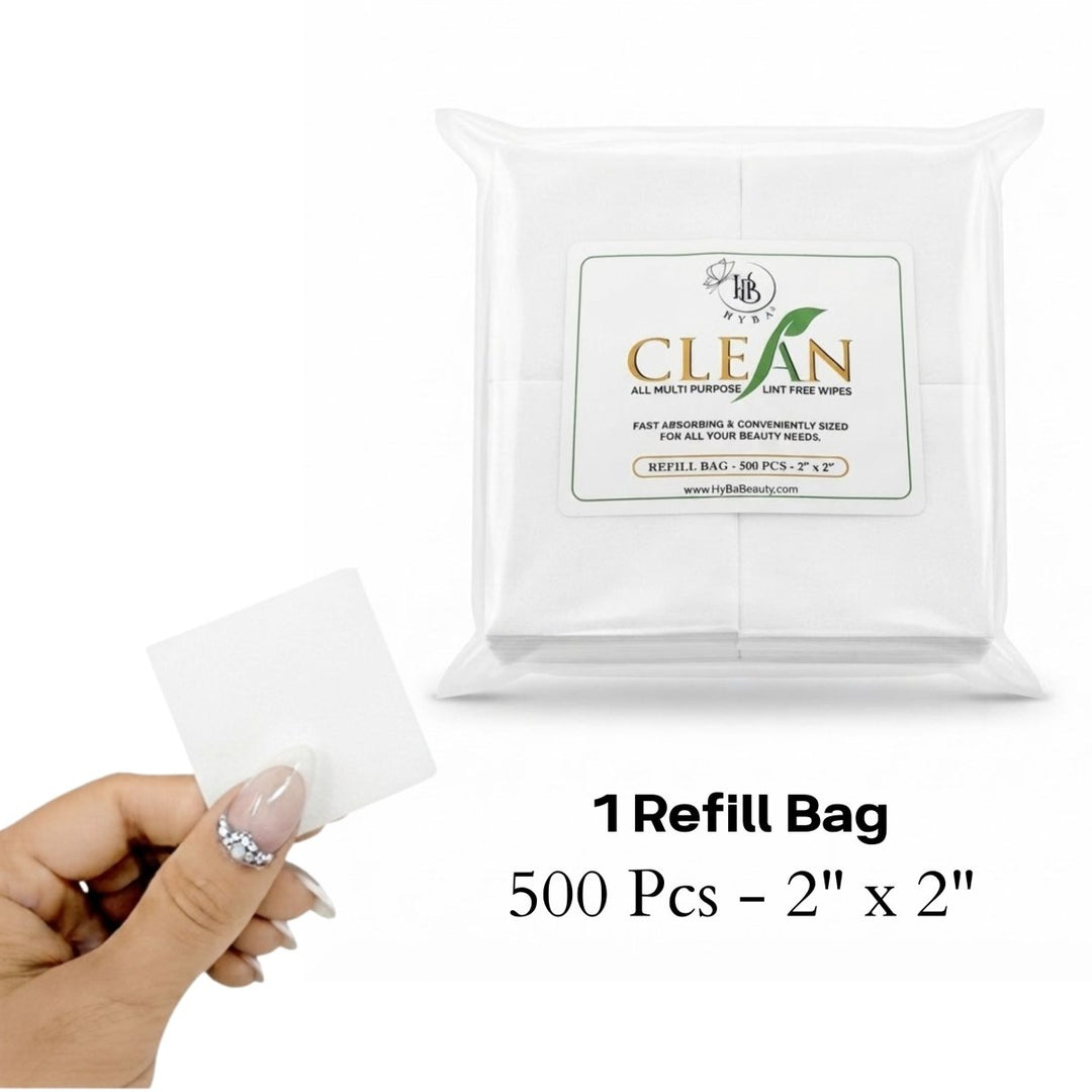 HyBa CLEAN Lint Free Wipes - Refills (500 PCS - 2 x 2)