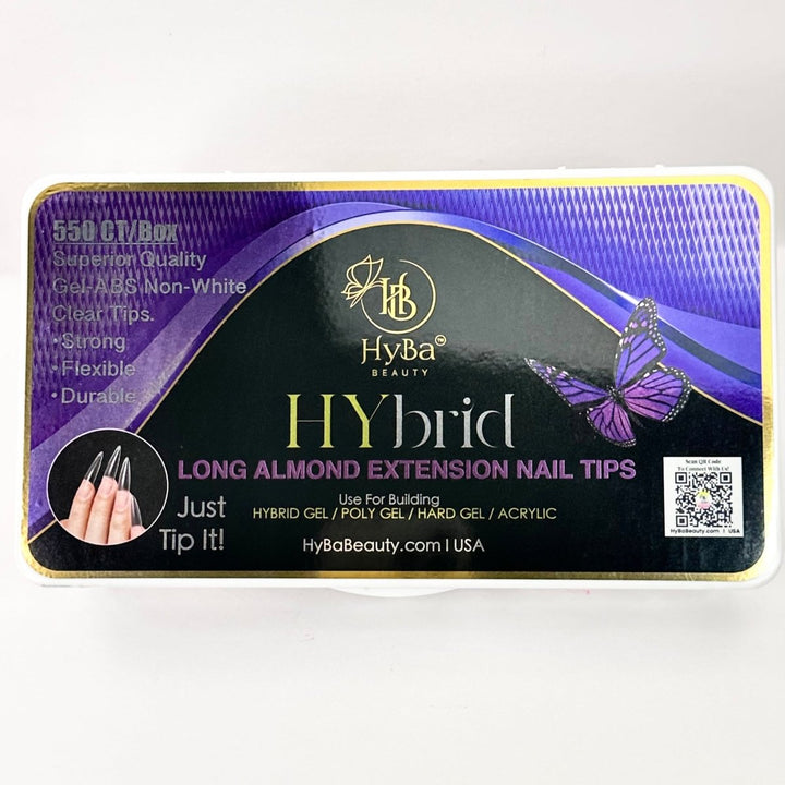 HyBa Long Almond Extension Nail Tips
